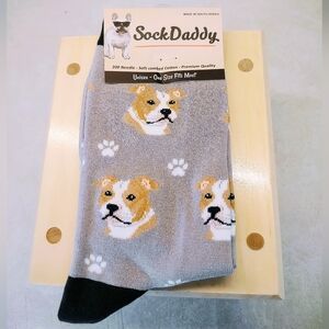 SOCK DADDY SOFT COMBED COTTON UNISEX ONE SIZE FITS MOST PITBULL PATTERN SOCKS